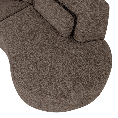 WOOOD half ronde bank 4-zits Batavier - Polyester - Bruin Melange - 74x254x122