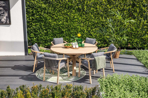 Urania tafel - rond 150 cm - acaciahout met white wash