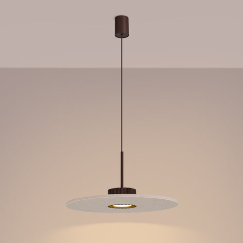 Sollux Lighting Hanglamp OVO 1 brązowa/beżowa filc Gx53 - 40x40x125cm