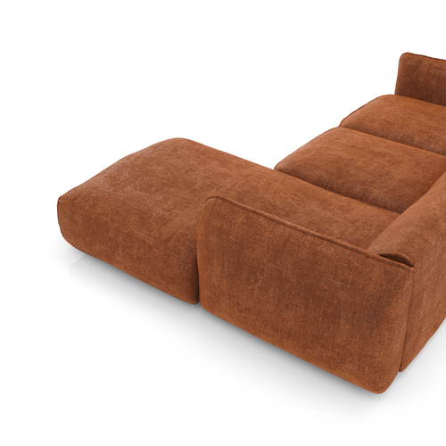 Sia Home - Rechte hoekbanken LIVIA - Fluweel weefsel - Terracotta - 272cm - vtwonen shop