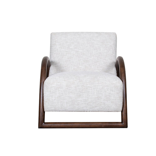 LABEL51 Fauteuil Viggo - Naturel/Walnoot Bouclé - 70x90x74cm