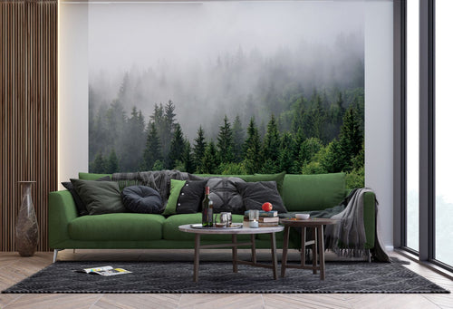 Sanders & Sanders fotobehang berglandschap met bomen groen - 270 x 300 cm - 601174