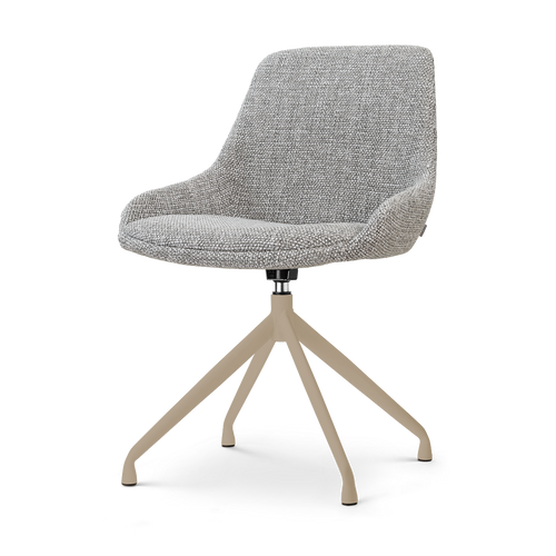 Nolon Nola-Mae draaibare eetkamerstoel grijs blend - beige onderstel