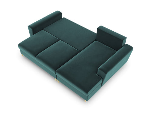 Cosmopolitan Design Converteerbare hoekbank rechts met opbergdoos Kyoto 4-zits, flueel, olie - 145x241x88cm