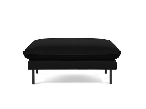 Cosmopolitan Design Poef Vienna flueel, zwart - 73x93x43cm