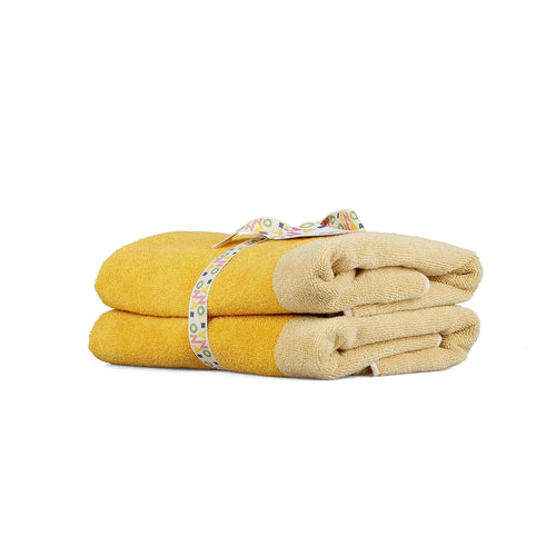 Ona - Badhanddoek 50x100cm sunny yellow Pixie - Set van 2