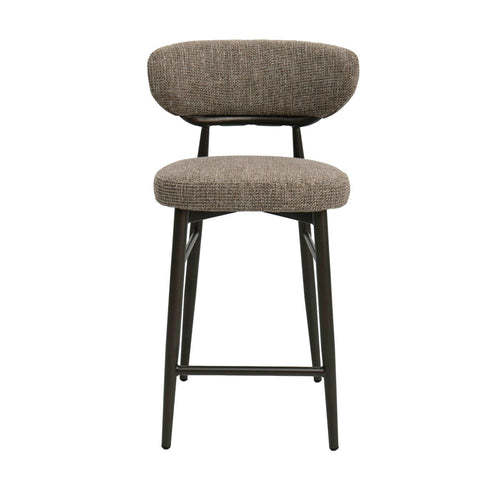DÉJA Living Barstoel Milan - Taupe/Brons - Zithoogte 65cm - Set van 2