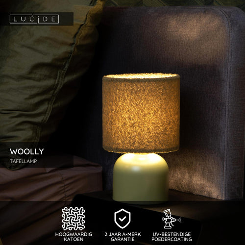 Lucide tafellamp WOOLLY - 1xE14 - Groen
