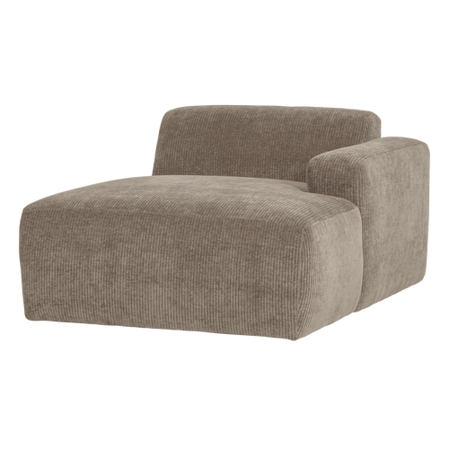 WOOOD chaise longue bank rechts Mojo Base - Rib - Donkerzand - 74x112x162