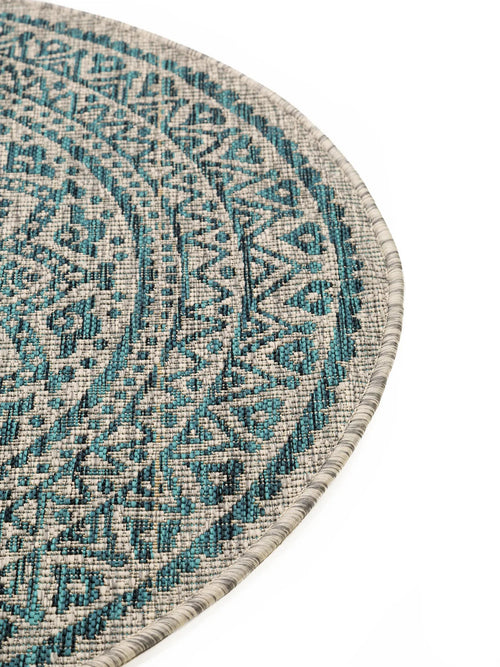 benuta binnen- en buitenkleed Cleo - beige/blauw - ø 150 cm