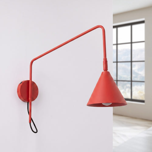 Sollux Lighting Wandlamp NOX 1 rood met schakelaar - 14x61x30cm