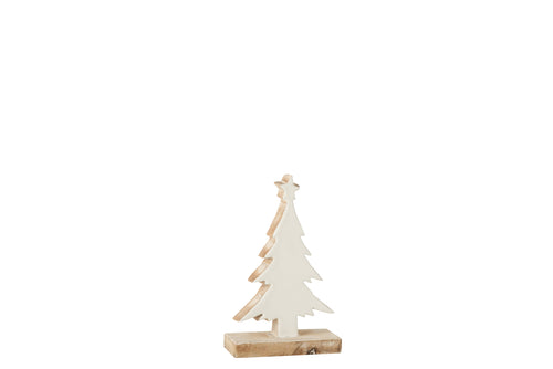 J-Line decoratie Kerstboom Mango - hout - wit - small - vtwonen shop