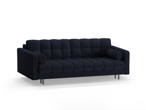 Cosmopolitan Design Slaapbank met opbergdoos Bali 3-zits, boucle donkerblauw - 84x222x105cm