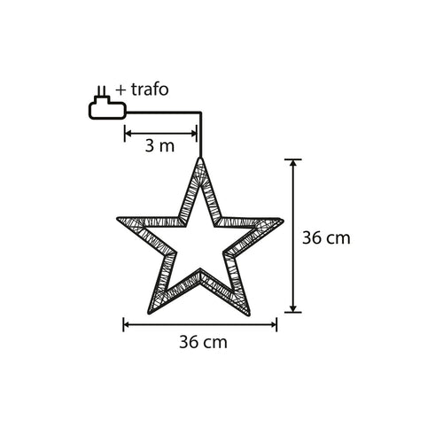 Luca Lighting Ster Hangend met Warm Witte LED Verlichting - Ø36 cm - Metaal - Wit