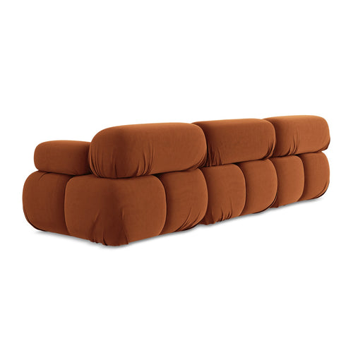 LaMiaSofa 3-zits bank Sanremo - velours - terracotta - 285x96x70