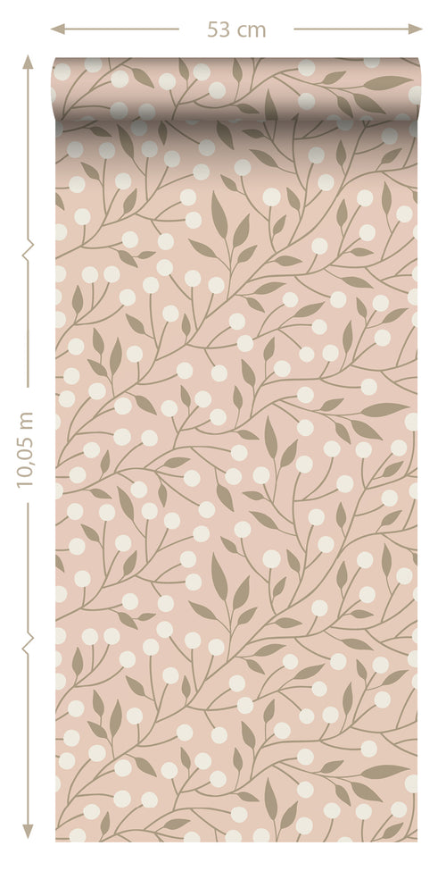 ESTAhome behang bloemmotief roze - 50 x 900 cm - 139590