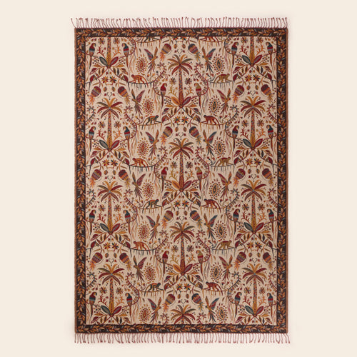 Madura Geruite Sundari ivoor en veelkleurig 140x200 cm