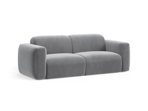 Cosmopolitan Design Modulaire bank Strino 3-zits, flueel grijs - 98x220x78cm