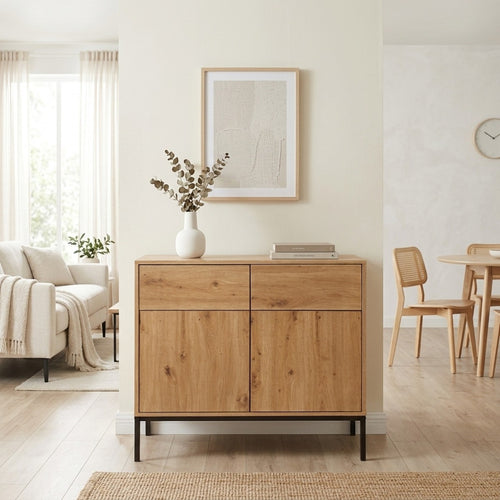 Calicosy - LENNY Dressoir 2 deuren - Eiken - 40x90x80 cm