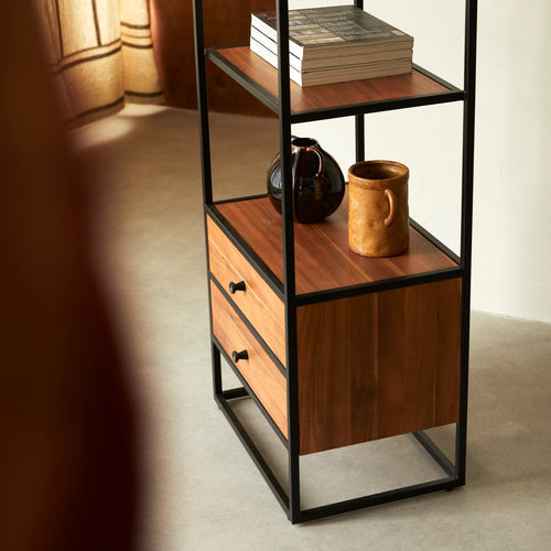 Tikamoon Kolomkast van massief acacia en metaal - Naturel - vtwonen shop