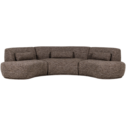 WOOOD half ronde bank 6-zits Batavier - Polyester - Zand Melange - 74x320x176 - vtwonen shop