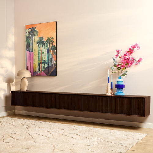 StarFurn Tv-meubel Madison - Zwevend Bruin Hout - 280x35x30cm