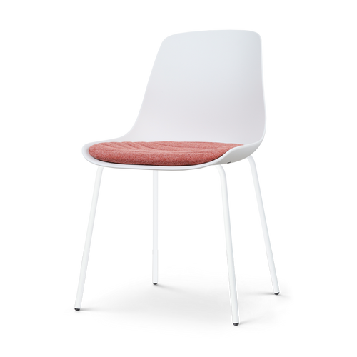 Nolon Nora-Liv Eetkamerstoel Wit - Terracotta Kussen - Witte Poten - vtwonen shop