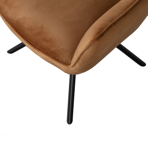 WOOOD eetkamerstoelen Amber - Fluweel - Karamel - Set van 2 - vtwonen shop