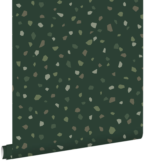 ESTAhome behang terrazzo donkergroen - 50 x 900 cm - 139827 - vtwonen shop