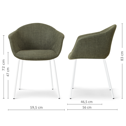 Nolon Nora-Otis eetkamerstoel forestgroen - wit onderstel - vtwonen shop