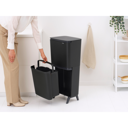 Brabantia SortUp Recycle Prullenbak Hi, 10+10+25 liter - Dark Grey