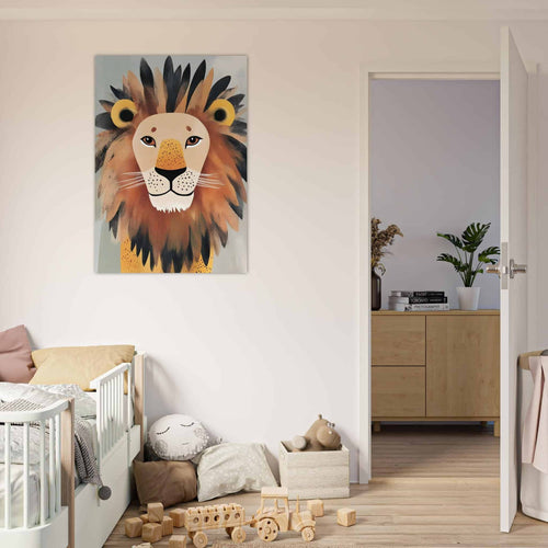 Artfulprints Poster Koning van de jungle   - 30x40 cm - Bruin