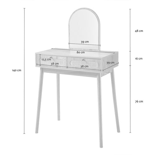 Calicosy - ALIA Kaptafel - Licht hout - 80x39x140 cm