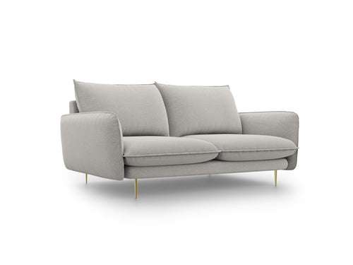 Cosmopolitan Design Bank Vienna 2-zits, structurele stof, lichtgrijs - 92x160x95cm