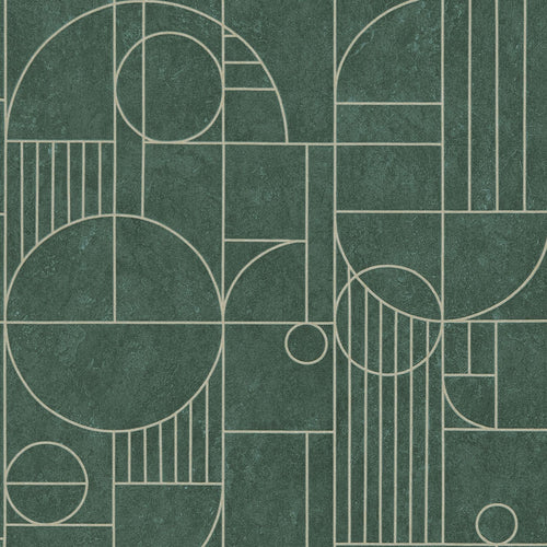 Livingwalls behang geometrische vormen groen en goud - 53 cm x 10.05 m - AS-386993 - vtwonen shop