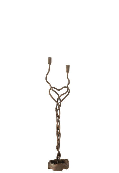 J-Line kandelaar Holderin - ijzer - zwart/goud