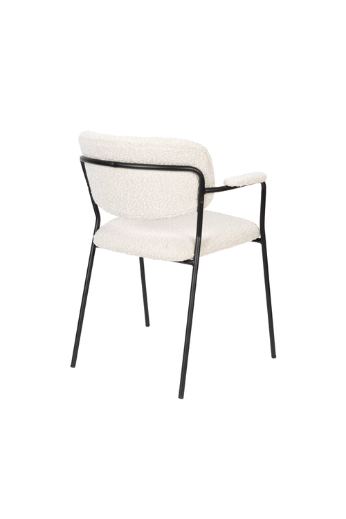 Housecraft Living Jolien Eetkamerstoelen armleuning Zwart/Bouclé - Set van 2 - vtwonen shop