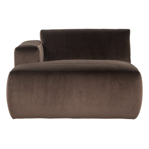 WOOOD chaise longue bank links Mojo Base - Velvet - Bruin - 74x112x162