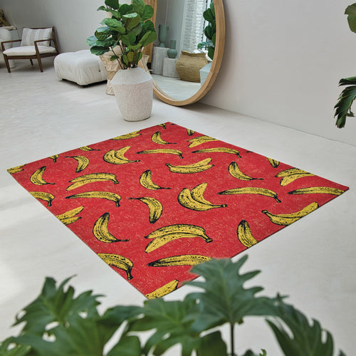 Louis De Poortere vloerkleed Pop Banana - rood - 100x140cm