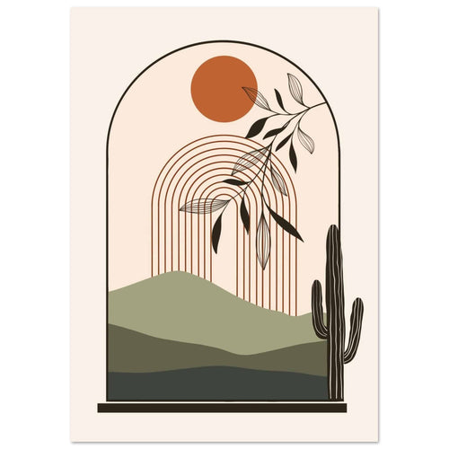 Artfulprints  Boho – Desert window   poster A4 21x29.7 cm - vtwonen shop