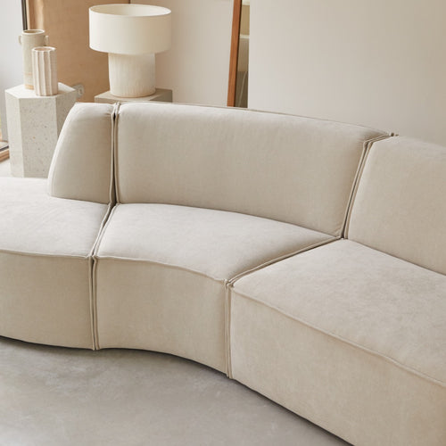 Tikamoon Modulaire 4-zitsbank in beige stof - Beige