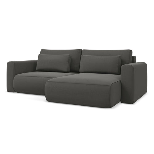 LaMiaSofa hoekbank rechts Perugia - velours - staal - 240x149x82