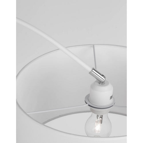Merano Frisco Staande lamp Arc Wit Stoffen Kap Wit Aluminium Voet LED E27