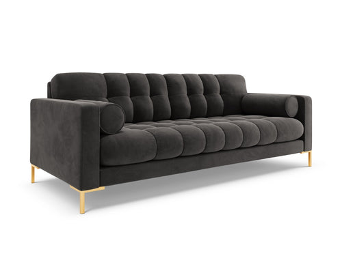 Cosmopolitan Design Bank Bali 4-zits, flueel, donkergrijs - 96x217x75cm