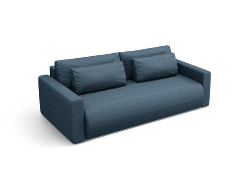 Cosmopolitan Design Slaapbank met opbergdoos Belfast 3-zits, structurele stof blauw - 105x238x84cm