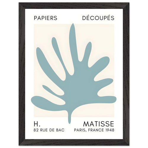 Artfulprints Poster met Lijst Matisse – Coral drift turquoise   - 30x40 cm - Turquoise