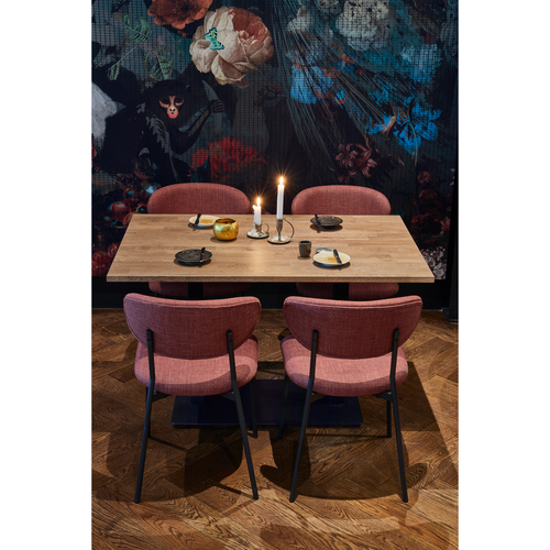 WOOOD dubbele vierkante buisvoet Bistro - Metaal - Zwart - 72x80x40 - vtwonen shop