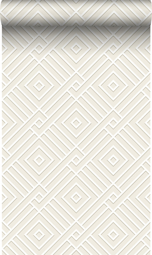 Origin Wallcoverings behang 3D grafisch motief wit - 50 x 900 cm - 347977 - vtwonen shop