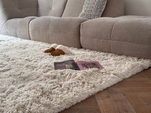 Interieur05 vloerkleed Pilo - hoogpolig - ivoorwit - 80 x 150 cm
