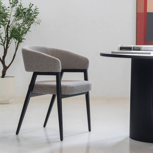 DÉJA Living Eetkamerstoel Fureso - Taupe/Zwart - Set van 2